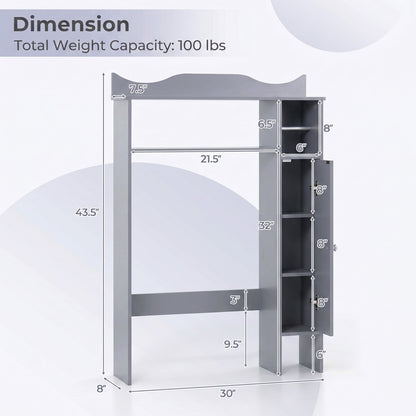 Over The Toilet Storage Cabinet, Toilet Paper Holder, Gray Bathroom Etagere at Gallery Canada