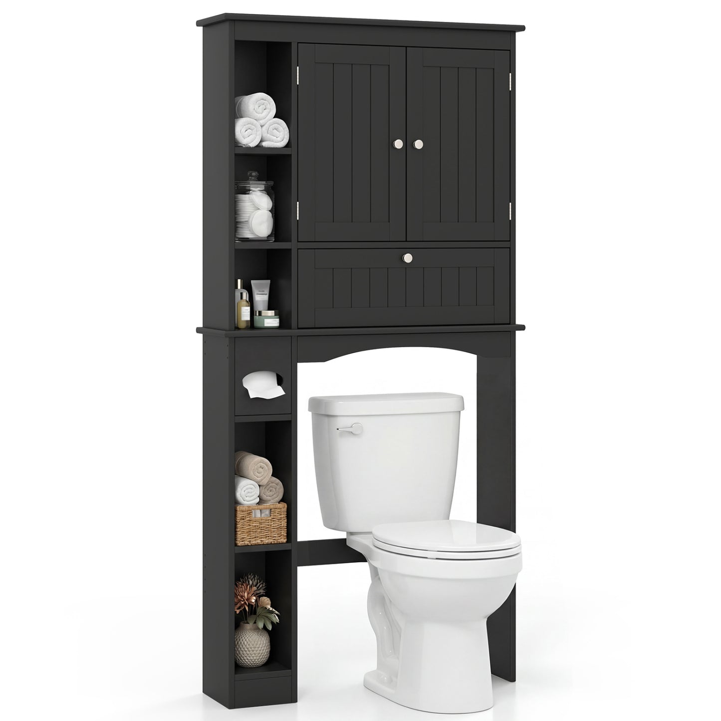 Over The Toilet Storage Cabinet, Adjustable Shelf, Black Bathroom Etagere at Gallery Canada