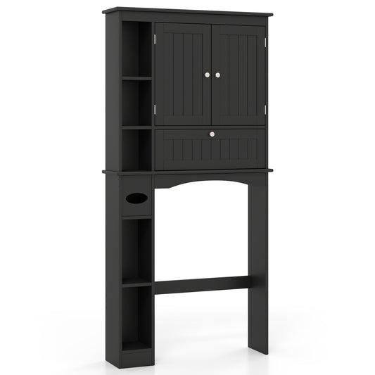 Over The Toilet Storage Cabinet, Adjustable Shelf, Black Bathroom Etagere Black at Gallery Canada