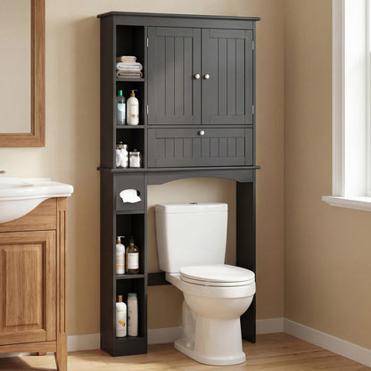 Over The Toilet Storage Cabinet, Adjustable Shelf, Black Bathroom Etagere at Gallery Canada