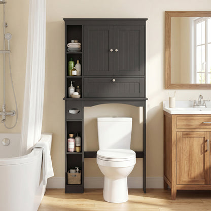 Over The Toilet Storage Cabinet, Adjustable Shelf, Black Bathroom Etagere at Gallery Canada