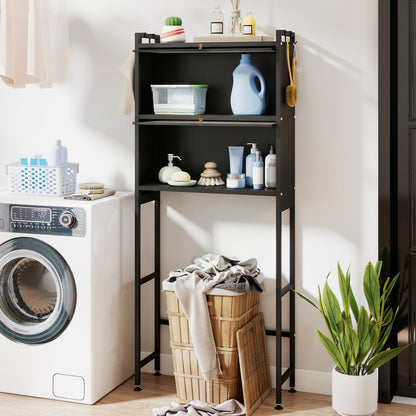 Over-the-toilet Cabinet Bathroom Organizer with 2 Flip-up Cabinets, Black Bathroom Etagere at Gallery Canada