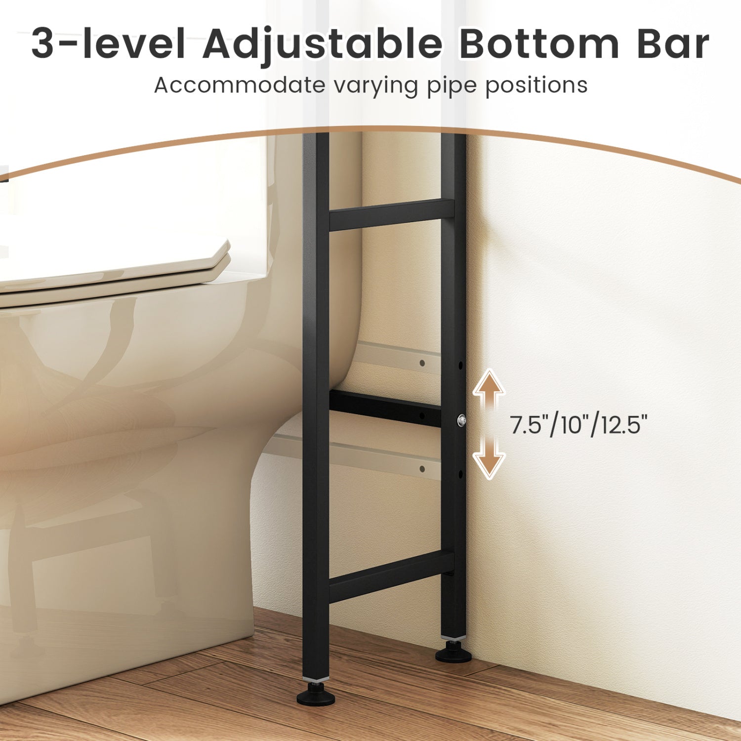 Over-the-toilet Cabinet Bathroom Organizer with 2 Flip-up Cabinets, Black Bathroom Etagere at Gallery Canada
