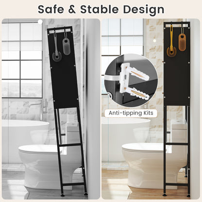 Over-the-toilet Cabinet Bathroom Organizer with 2 Flip-up Cabinets, Black Bathroom Etagere at Gallery Canada