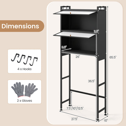 Over-the-toilet Cabinet Bathroom Organizer with 2 Flip-up Cabinets, Black Bathroom Etagere at Gallery Canada