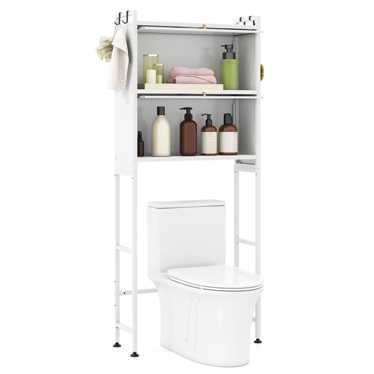 Over-the-toilet Cabinet Bathroom Organizer with 2 Flip-up Cabinets, White Bathroom Etagere White at Gallery Canada