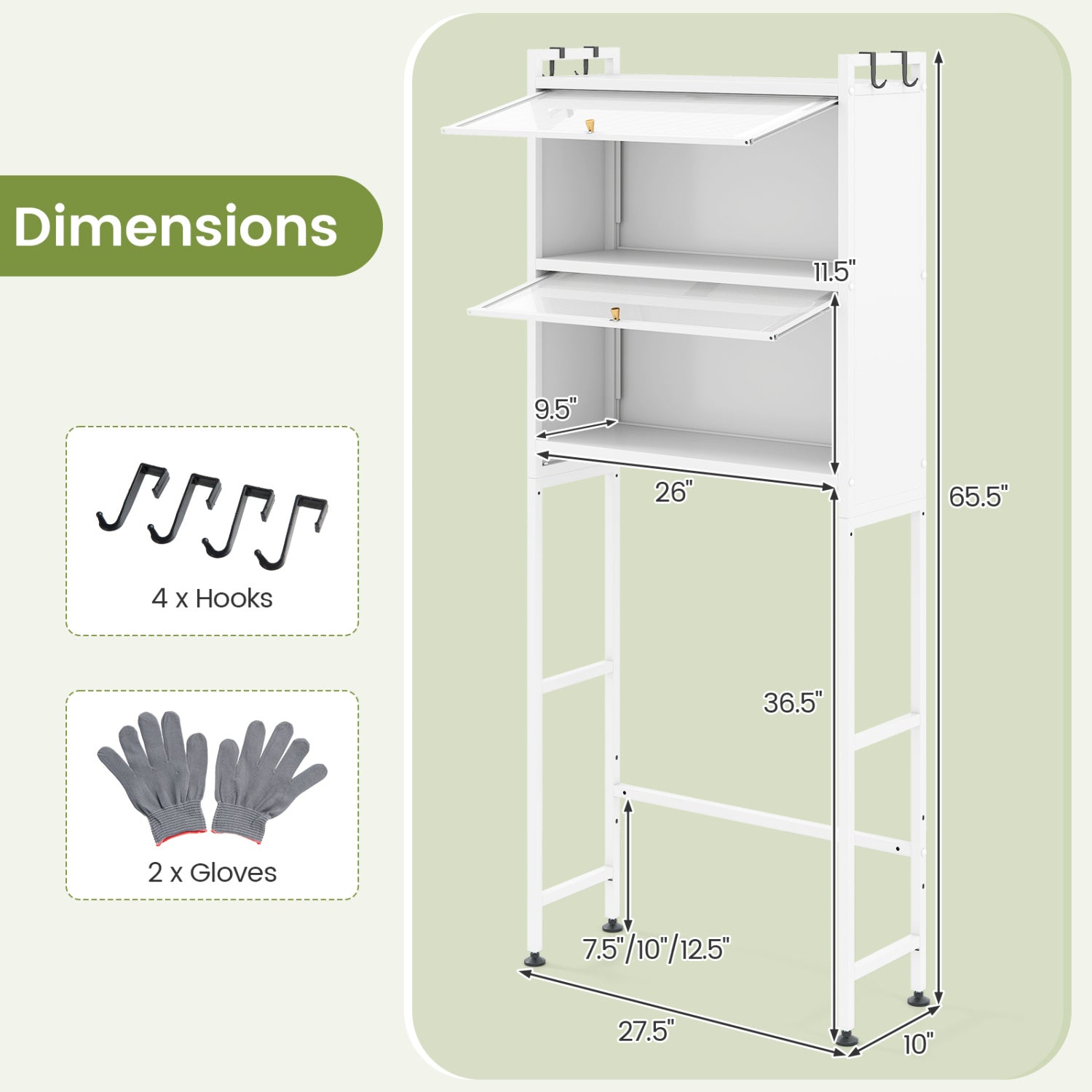 Over-the-toilet Cabinet Bathroom Organizer with 2 Flip-up Cabinets, White Bathroom Etagere at Gallery Canada