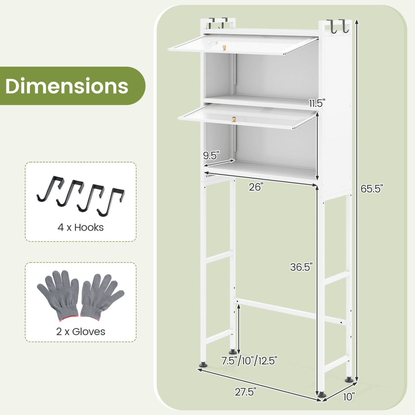Over-the-toilet Cabinet Bathroom Organizer with 2 Flip-up Cabinets, White Bathroom Etagere at Gallery Canada