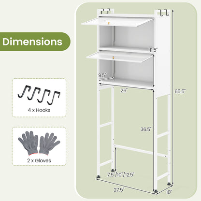 Over-the-toilet Cabinet Bathroom Organizer with 2 Flip-up Cabinets, White Bathroom Etagere at Gallery Canada