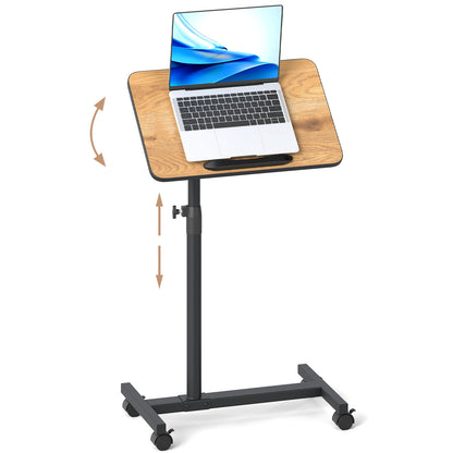 Overbed Rolling Food Tray Table, Natural