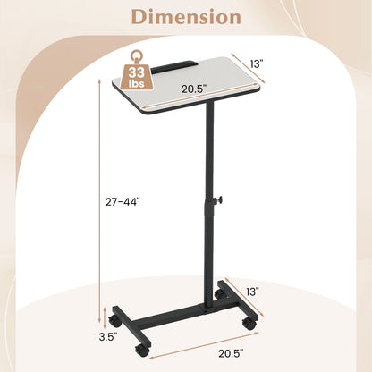 Overbed Rolling Table Food Tray, Gray End & Side Tables at Gallery Canada