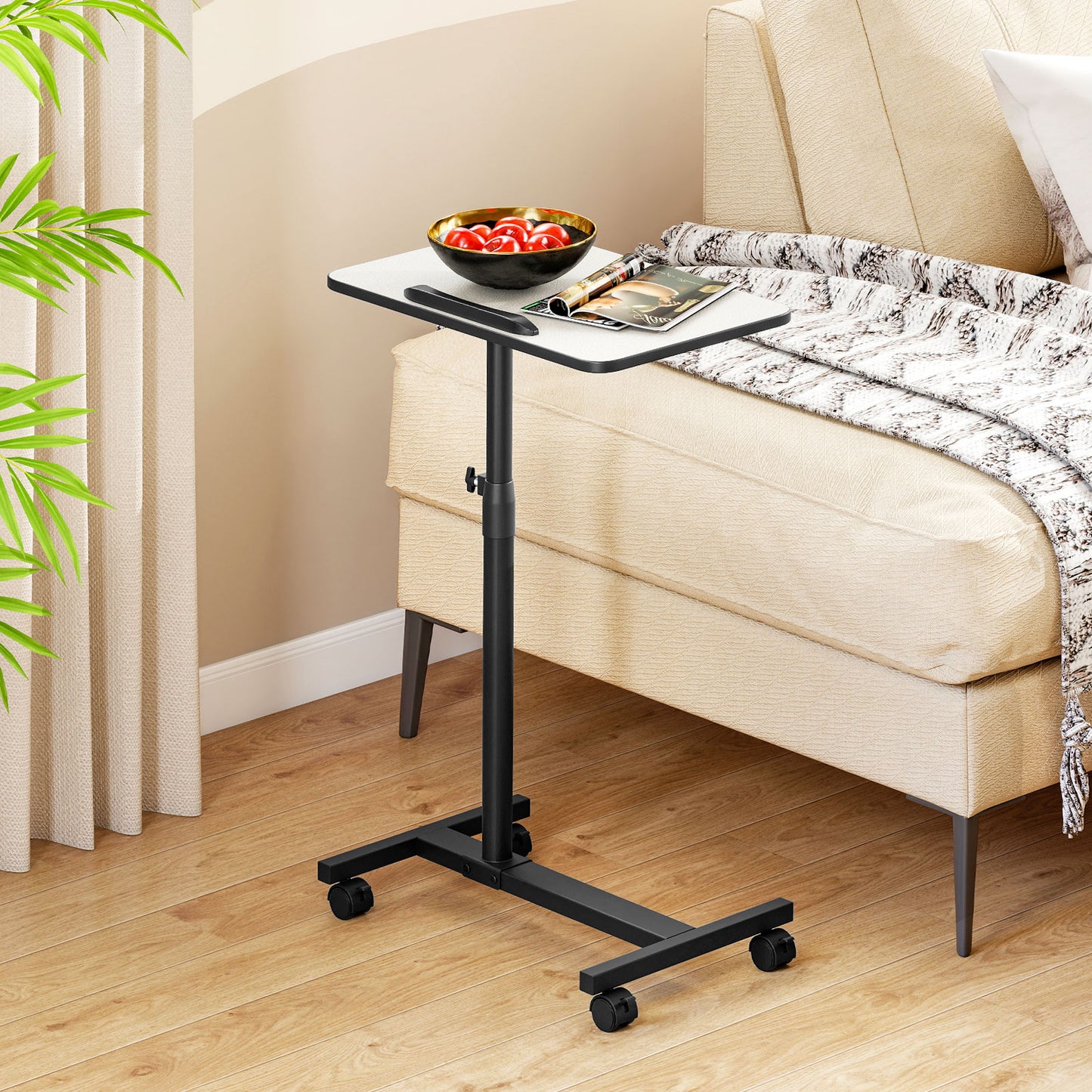 Overbed Rolling Table Food Tray, Gray End & Side Tables at Gallery Canada