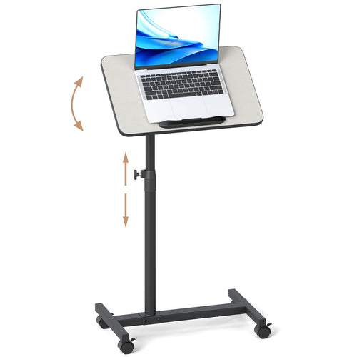 Overbed Rolling Table Food Tray, Gray