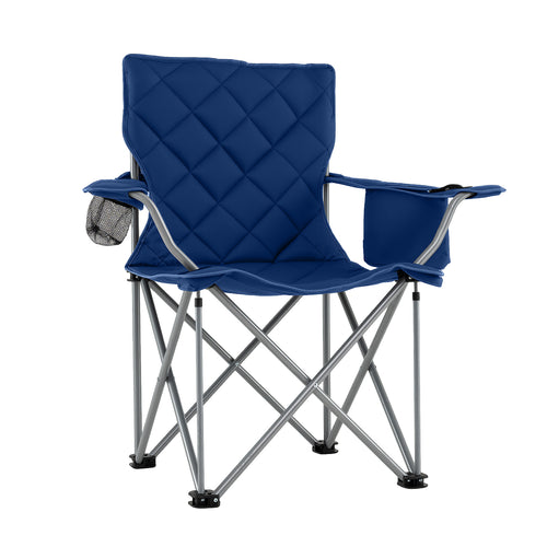 Oversized Camping Chair With Cooler Pouch, Cup Holder, Navy