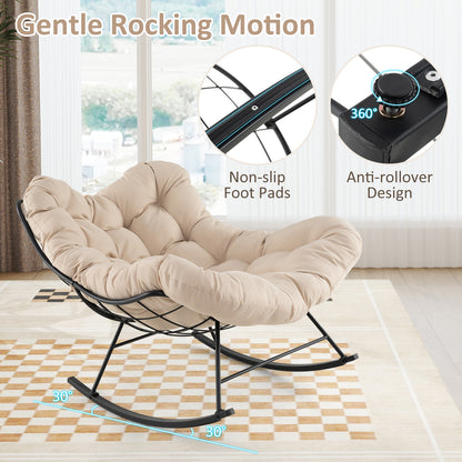 Oversized Egg Papasan Chair, Padded Cushion, Beige Patio Rocking Chairs & Gliders at Gallery Canada