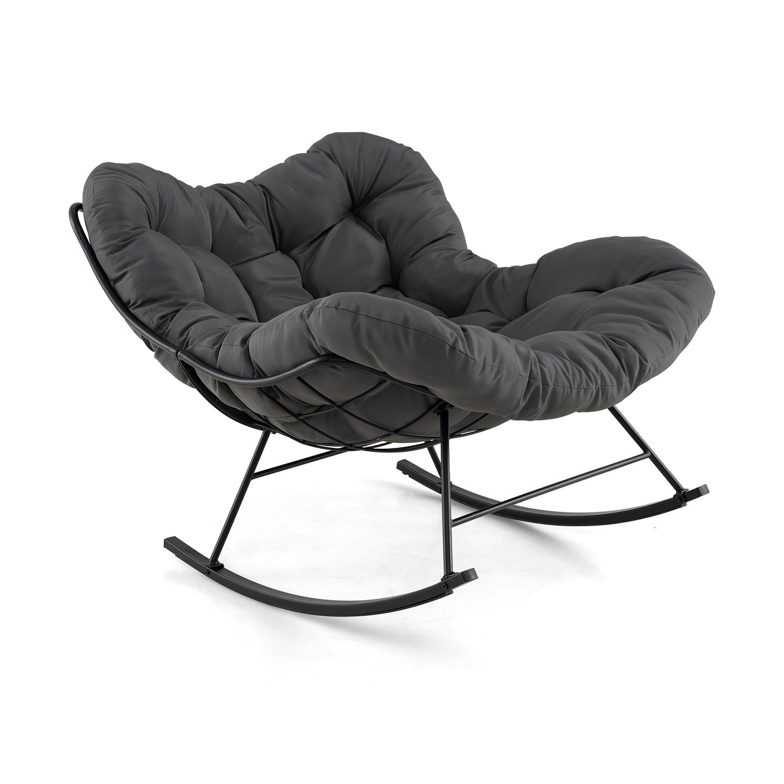 Oversized Egg Papasan Chair, Padded Cushion, Gray Patio Rocking Chairs & Gliders at Gallery Canada