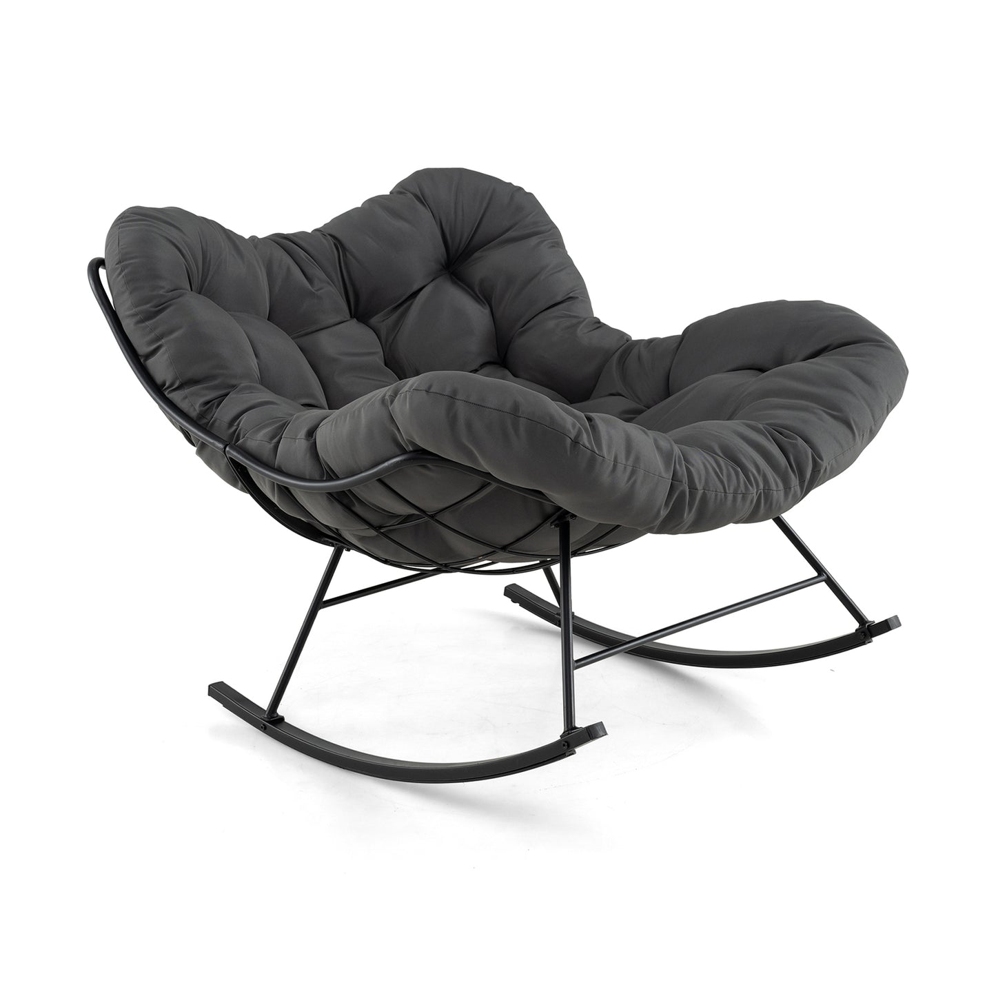 Oversized Egg Papasan Chair, Padded Cushion, Gray Patio Rocking Chairs & Gliders at Gallery Canada