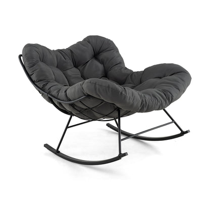 Oversized Egg Papasan Chair, Padded Cushion, Gray Patio Rocking Chairs & Gliders at Gallery Canada