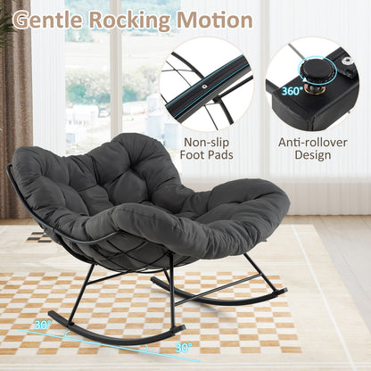 Oversized Egg Papasan Chair, Padded Cushion, Gray Patio Rocking Chairs & Gliders at Gallery Canada