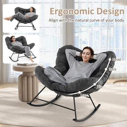 Oversized Egg Papasan Chair, Padded Cushion, Gray Patio Rocking Chairs & Gliders at Gallery Canada