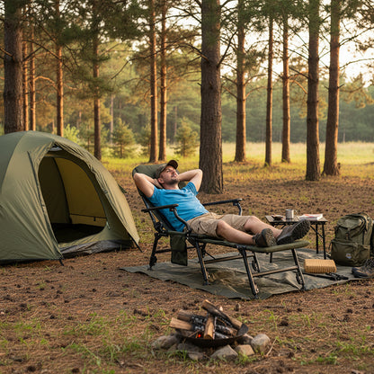 Oversized Foldable Fishing Chair with Detachable Footrest, Green