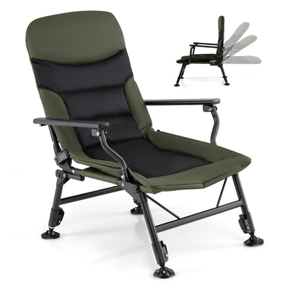 Oversized Foldable Fishing Chair for Adults with Armrest, Green Camping Furniture at Gallery Canada