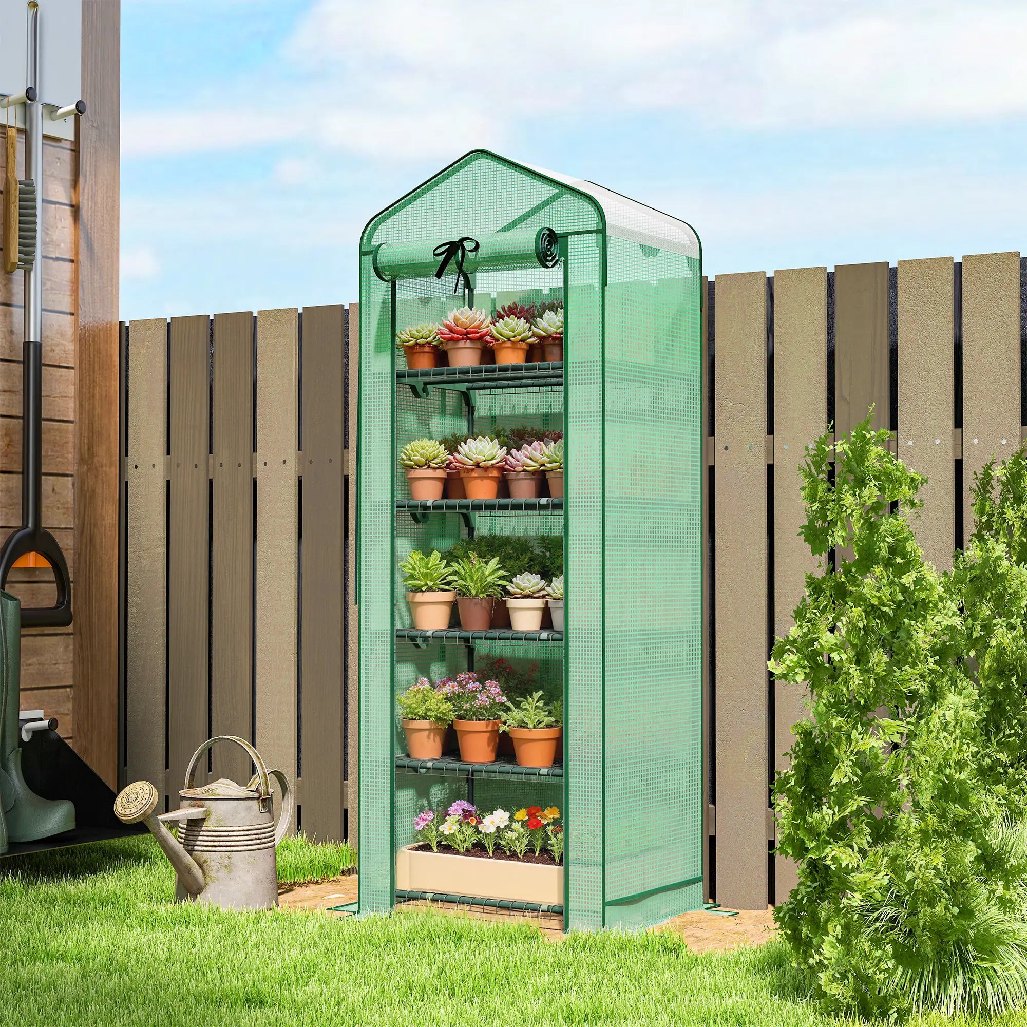 Mini Greenhouse With Screen Roof, 27.6