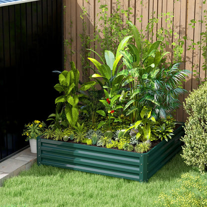 4' x 4' x 1' Galvanized Steel Raised Garden Bed, Vegetables, Flowers, Herbs Galvanized Planter Boxes at Gallery Canada