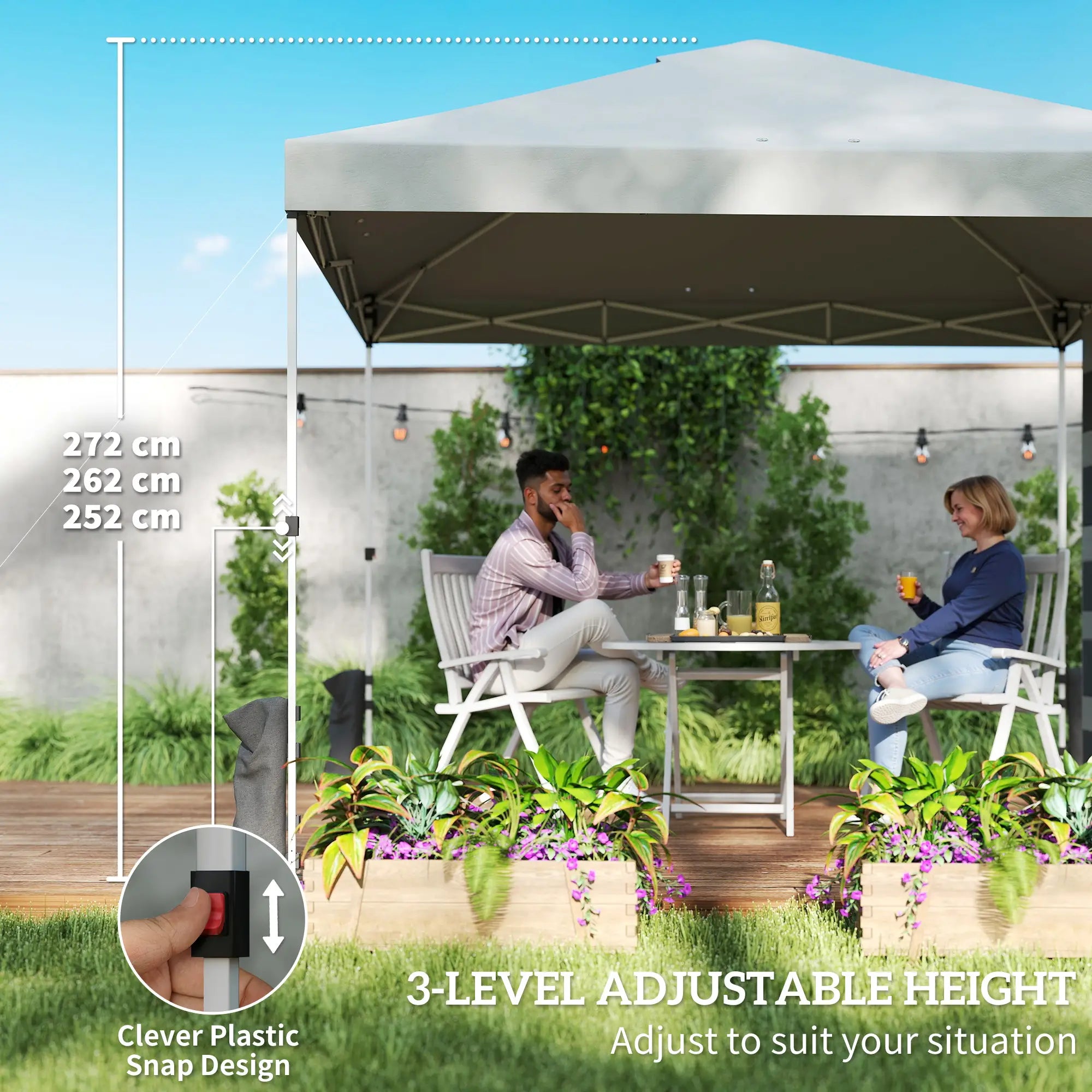 9.6 x 9.6 ft Pop Up Canopy Tent, UPF 50+, With Pockets, Sandbags, Wheeled Bag Pop Up Canopies at Gallery Canada