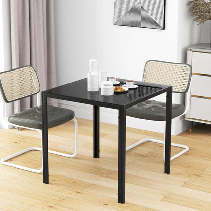Square Kitchen Table, Glass Top, Steel Legs, 2-4 People, Black Dining Tables at Gallery Canada