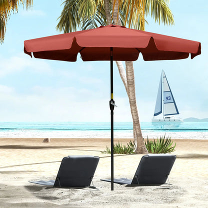 8.5 ft Round Patio Umbrella, Tilt and Crank, Wine Red Sun Umbrellas at Gallery Canada