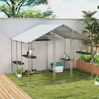 Large Catio Outdoor Cat Enclosure, Waterproof Cover, 94.5" W, Walk-in Patio Outdoor Cat Enclosures at Gallery Canada