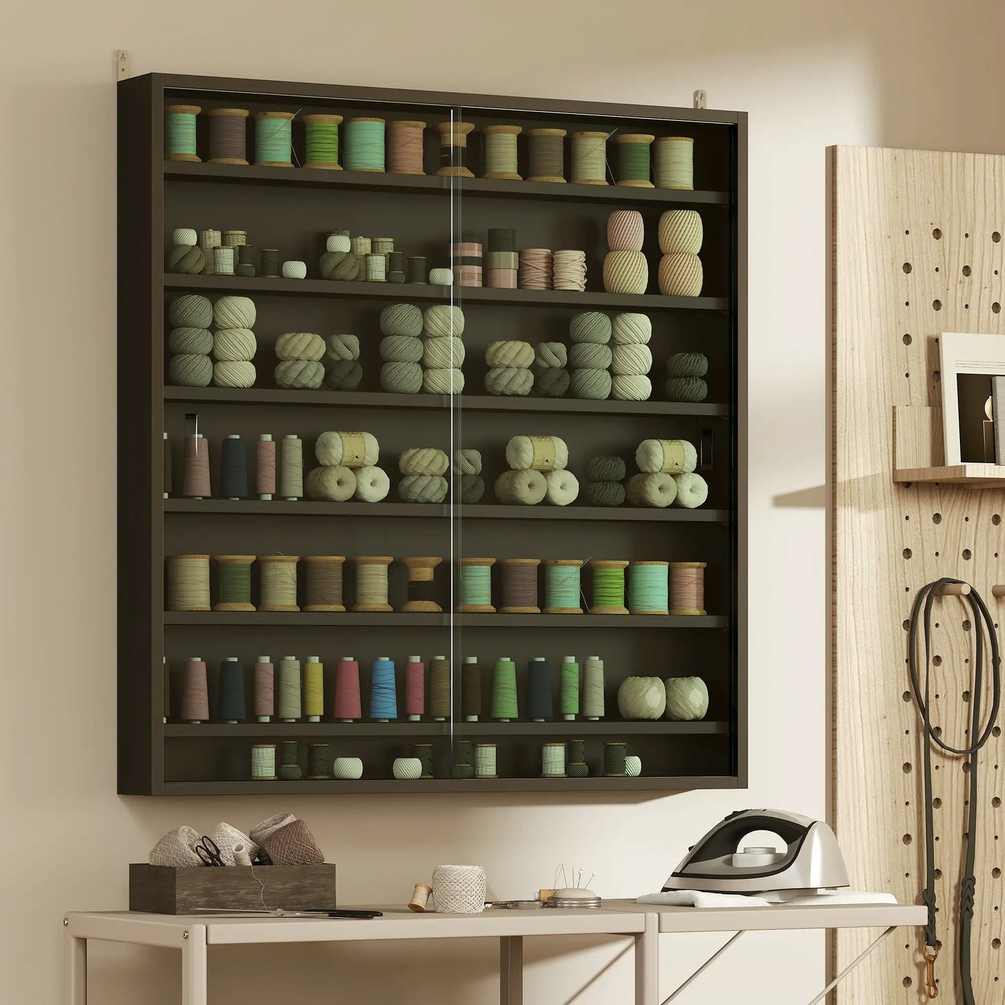 7-Tier Glass Display Cabinet, 2 Doors, 6 Adjustable Shelves, Black Display Bookshelves at Gallery Canada