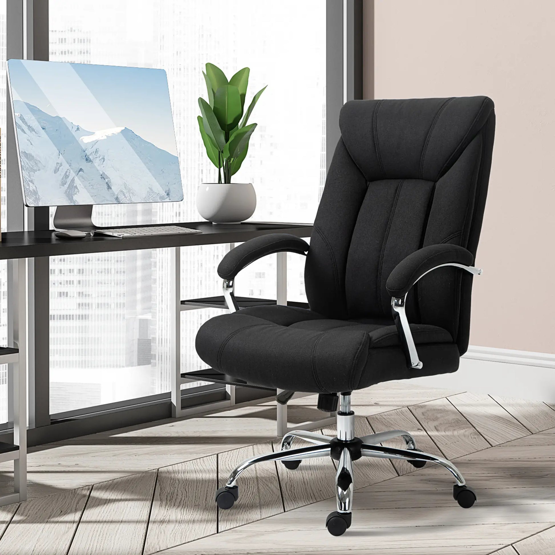 Ergonomic High Back Swivel Office Chair, Adjustable Height, Black Executive & Manager Chairs at Gallery Canada