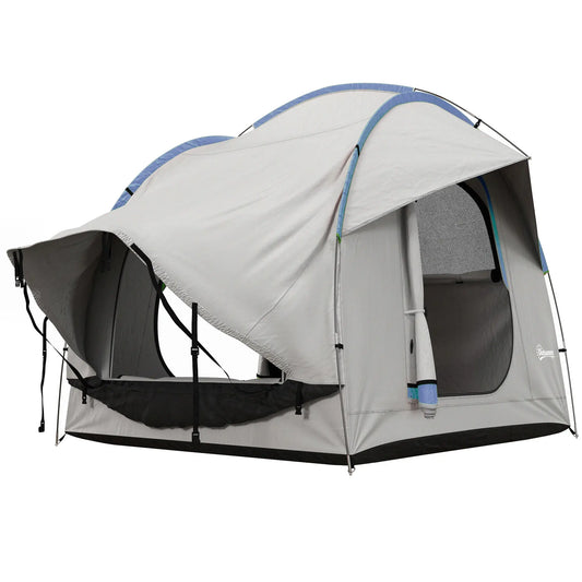 2000mm Waterproof SUV Tent, 3 Doors, Mesh Window, Grey, Blue Camping Tents Grey and Blue at Gallery Canada