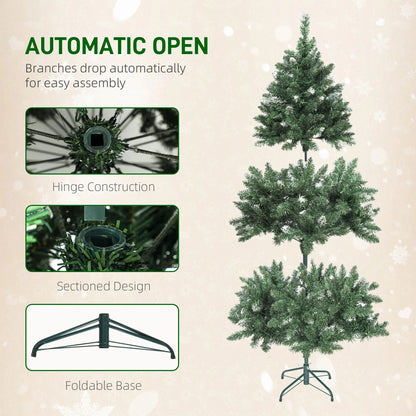 5 ft Frosted Prelit Christmas Tree, Dual Colour LED Light, Hinged, Easy Assembly, Dual Colour Pre Lit Christmas Trees at Gallery Canada