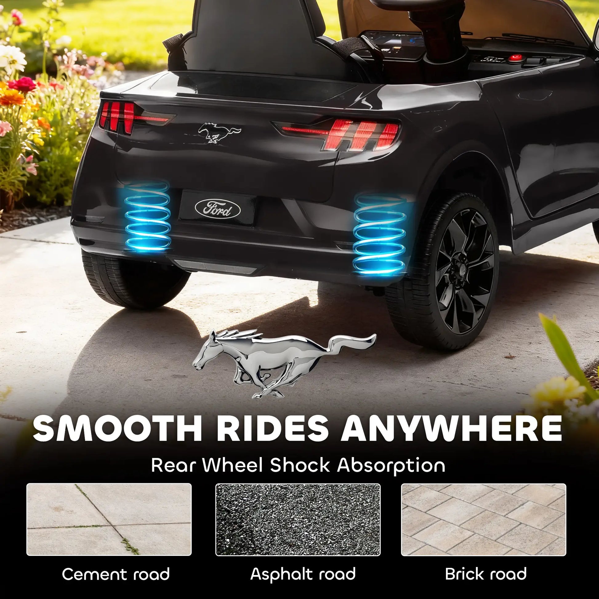 Ride On Car For Kids, 12V Electric Car, Remote Control, LED Light, Music, Black Electric Toy Cars at Gallery Canada