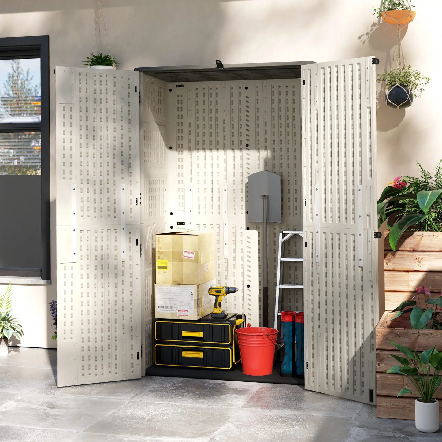 368 Gallon Outdoor Storage Cabinet, Openable Top, Lockable Doors Sheds at Gallery Canada
