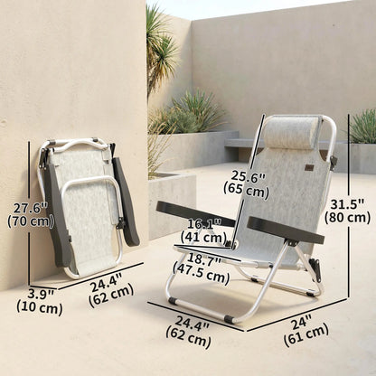Folding Lounge Chair Set, Reclining Outdoor Chairs, 4-Position Adjustable Lounger Chairs at Gallery Canada