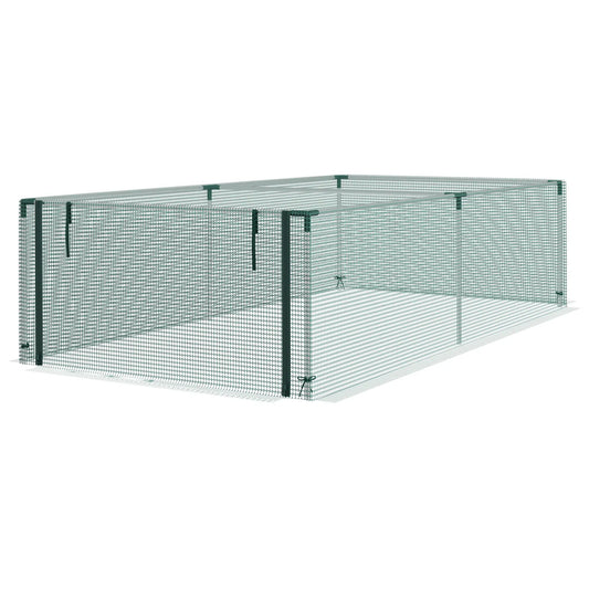 8.1' x 4.1' Plant Protection Cage, Zipper Roll-Up Door, Galvanised Steel Frame Greenhouses Green at Gallery Canada
