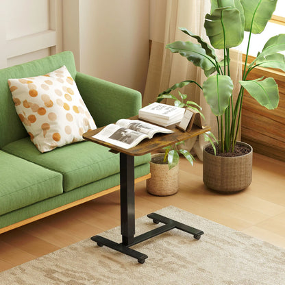 Pneumatic Standing Desk, Adjustable Height, 43 Inch, Rustic Brown Office Desks & Work Stations at Gallery Canada