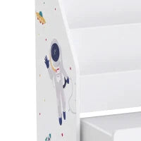 Bibliothèque pour enfants à 3 niveaux, tiroir mobile, de 3 à 8 ans, blanc