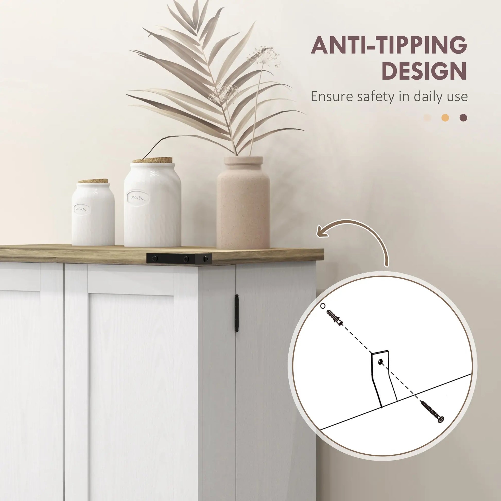 Farmhouse Kitchen Pantry Cabinet, Adjustable Shelves, Cream White Kitchen Pantry Cabinets at Gallery Canada