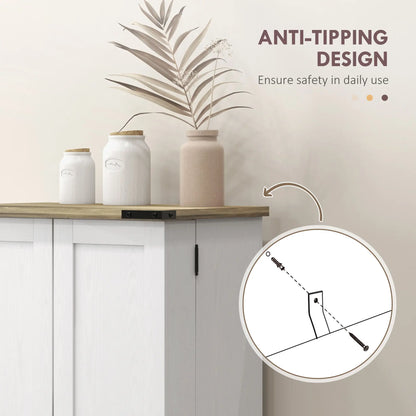 Farmhouse Kitchen Pantry Cabinet, Adjustable Shelves, Cream White Kitchen Pantry Cabinets at Gallery Canada