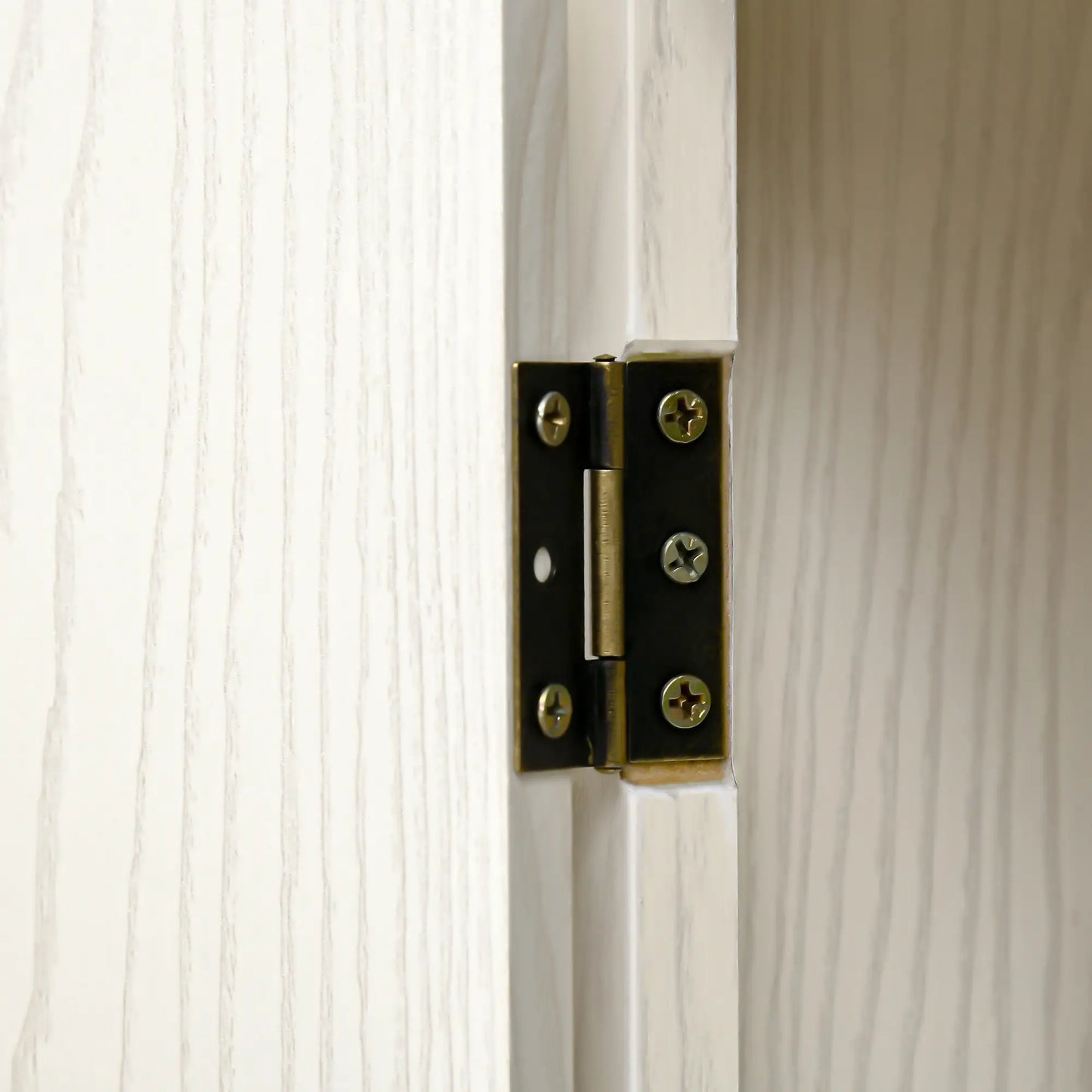 71" Freestanding Kitchen Pantry, 4 Doors 2 Cabinets, Distressed White, White Kitchen Pantry Cabinets at Gallery Canada