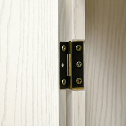 71" Freestanding Kitchen Pantry, 4 Doors 2 Cabinets, Distressed White, White Kitchen Pantry Cabinets at Gallery Canada