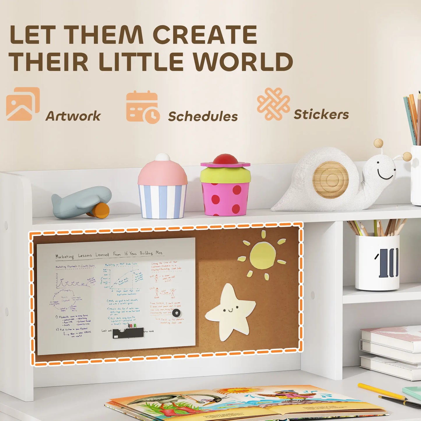 Kids Desk and Chair Set with Storage Hutch, Drawer, Cabinet Kids Desk Sets at Gallery Canada