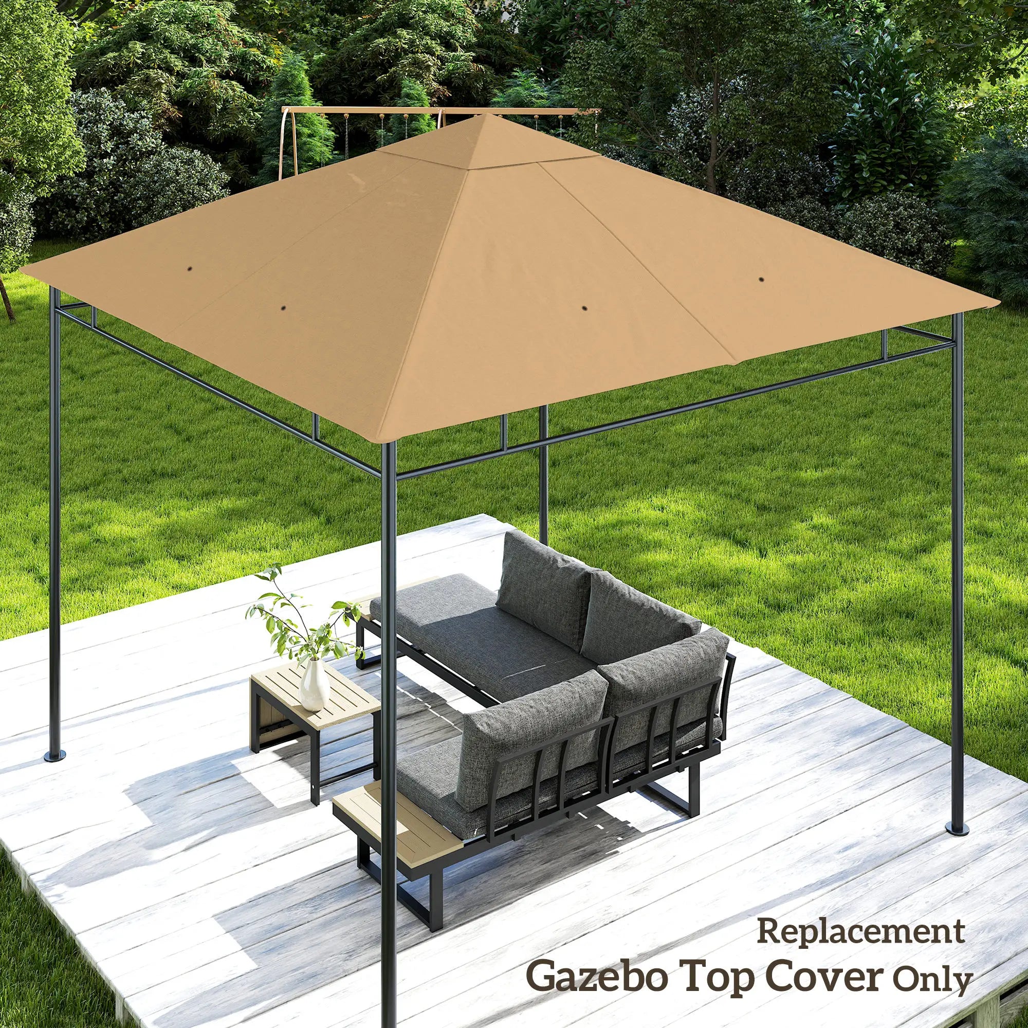10' x 10' Gazebo Canopy Replacement, UV Protected, Beige Gazebo Canopy Replacement at Gallery Canada