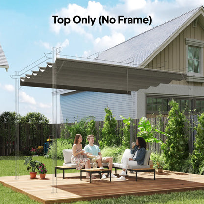 8.2' x 8.4' Retractable Pergola Canopy Replacement, Light Grey Gazebo Canopy Replacement at Gallery Canada