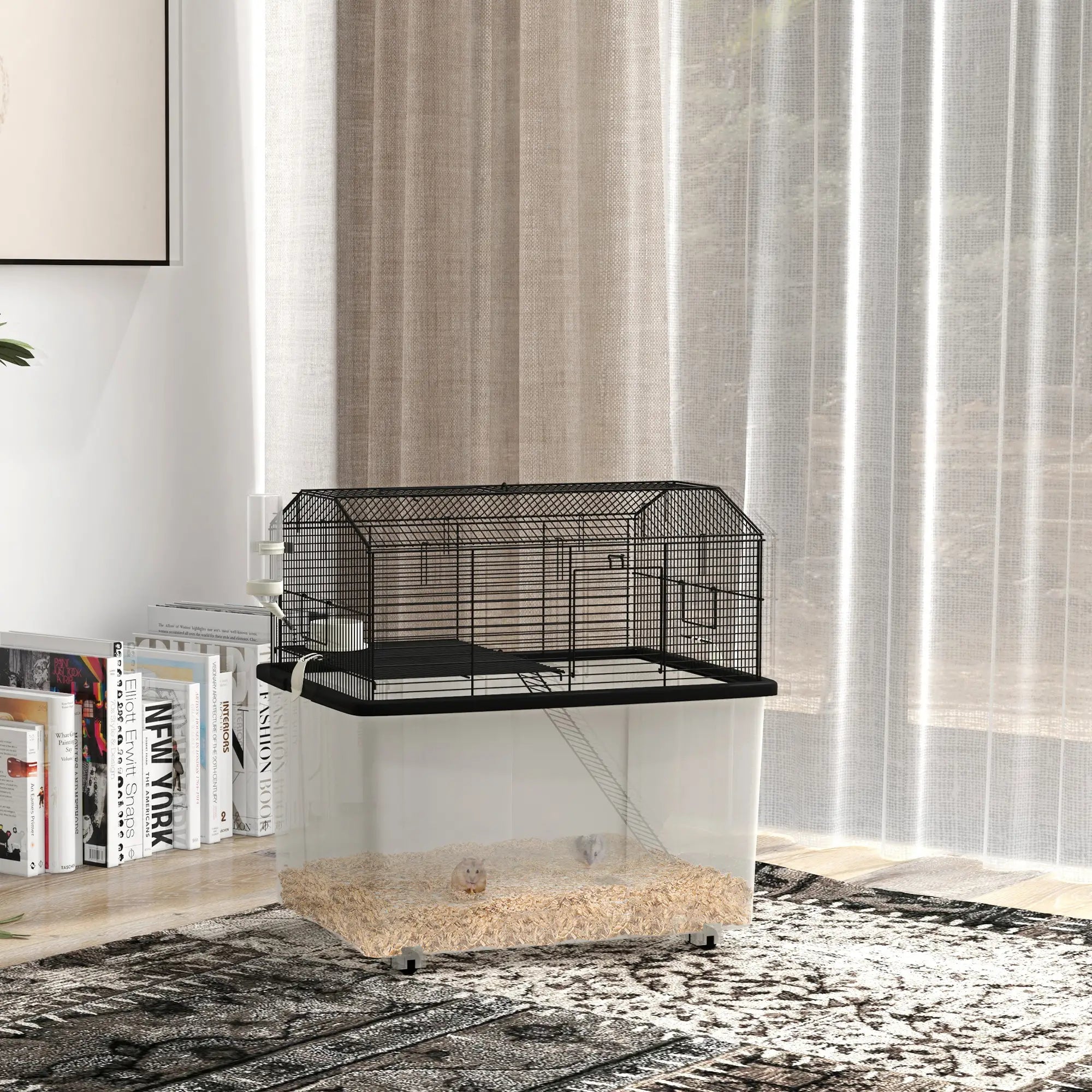 Hamster House, Gerbil Habitat, Wheels, Detachable Bottom, Black Hamster Cages at Gallery Canada